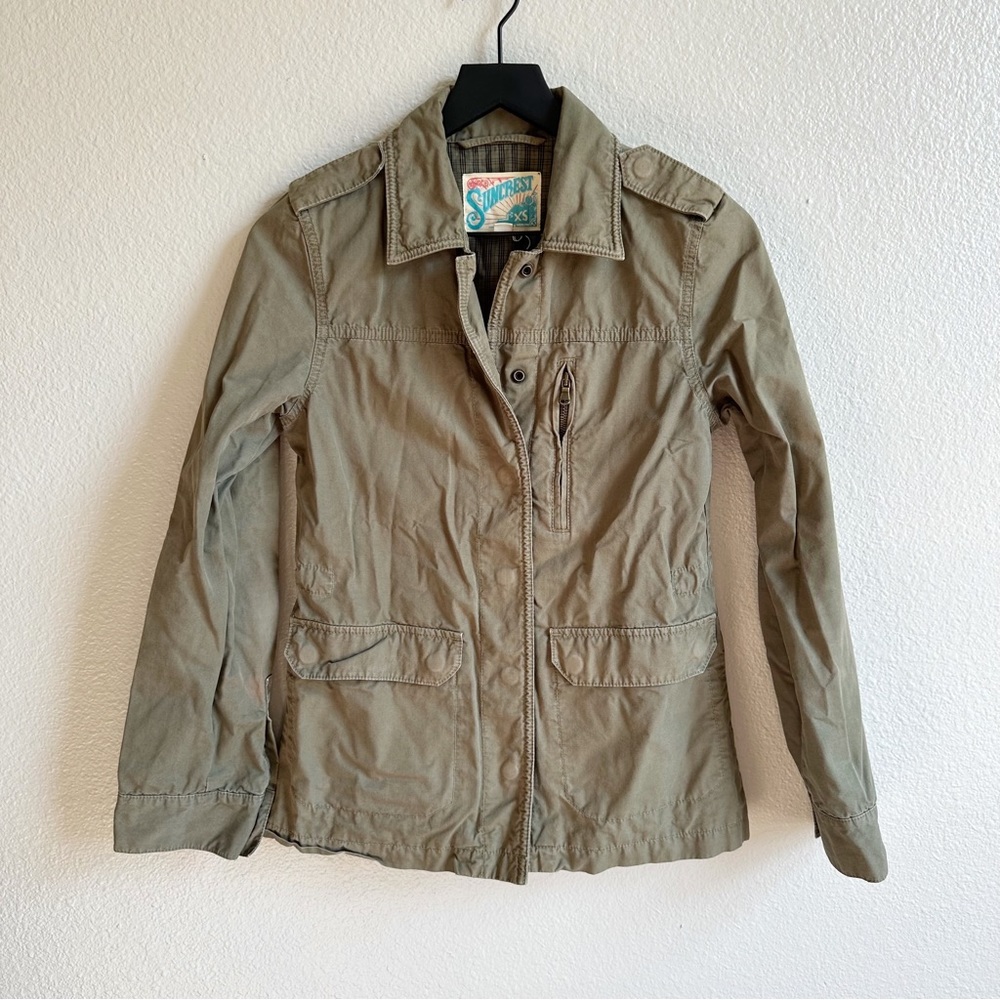 Levi’s Suncrest Military Green Snap Front Utility Jacket Women’s Extra Small XS